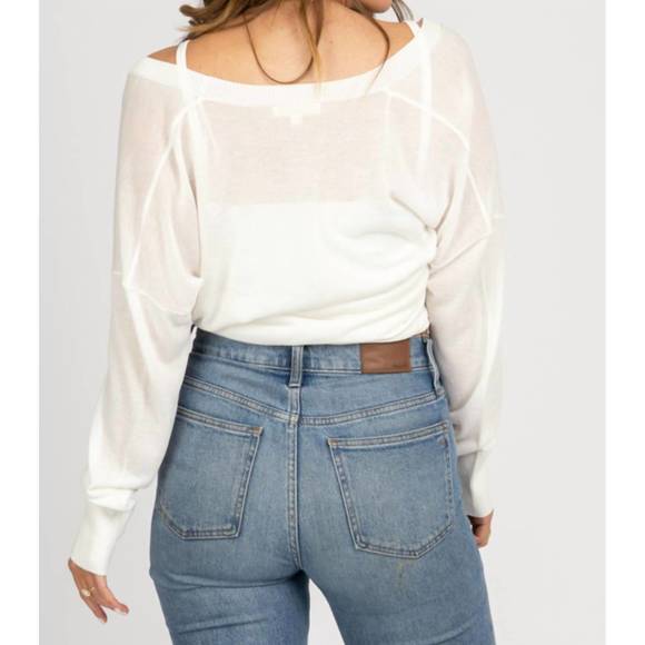 NEW MABLE layered attached knit top in white - Picture 6 of 6